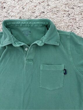 Vineyard Vines Boys Green Polo Size L (16) w/ Pocket Whale Logo